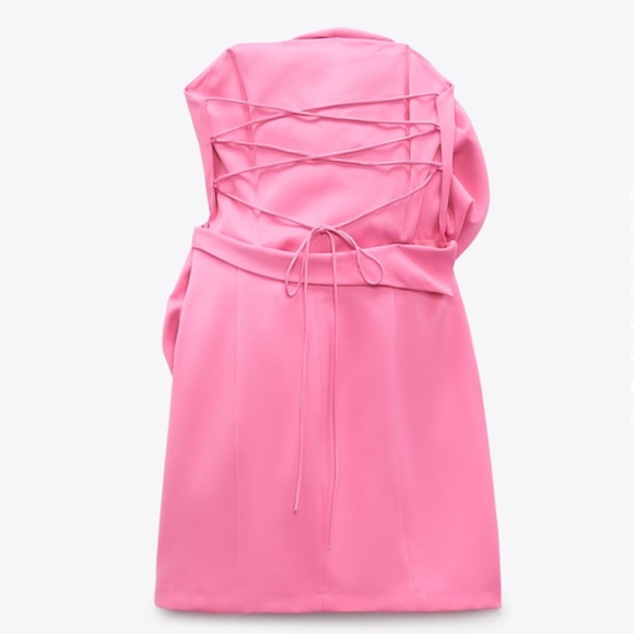 RARE ZARA VOLUMINOUS FLOWER DRESS FUCHSIA - Picture 11 of 13